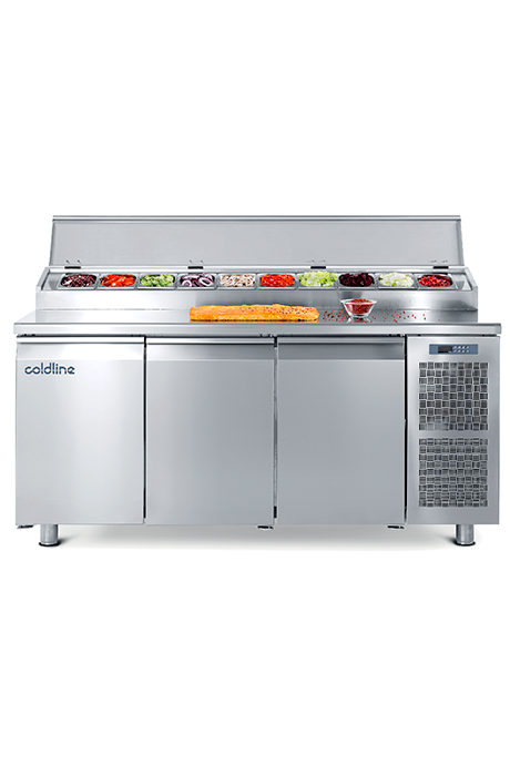 Prep-station con bacinelle porta ingredienti Prep-station con bacinelle porta ingredienti